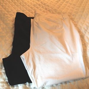2 Pair Lane Bryant 22W Petite White & Black Pants